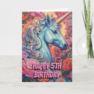 Magical Unicorn 5. Geburtstag geklappt Karte