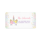 Magical Unicorn Address Labels Unicorn Party Adressaufkleber (Vorne)