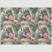 Magical Unicorn And Girl Friendship Decoupage  Seidenpapier (Vorderseite)