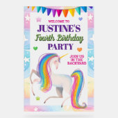 Magical Unicorn Any Age Birthday Party Acrylschild (Vorderseite)