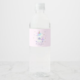 Magical Unicorn Baby Dusche Rosa Wasserflaschenetikett