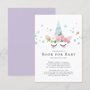 Magical Unicorn Baby Shower Book for Baby Card Einladung