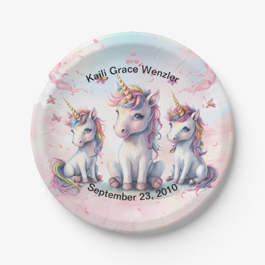 Magical Unicorn Baby Shower Paper Teller (Vorderseite)
