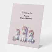 Magical Unicorn Baby Shower Pedestzeichen Sockelschild (Vorderseite)