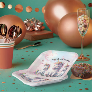Magical Unicorn Baby Shower Square Teller