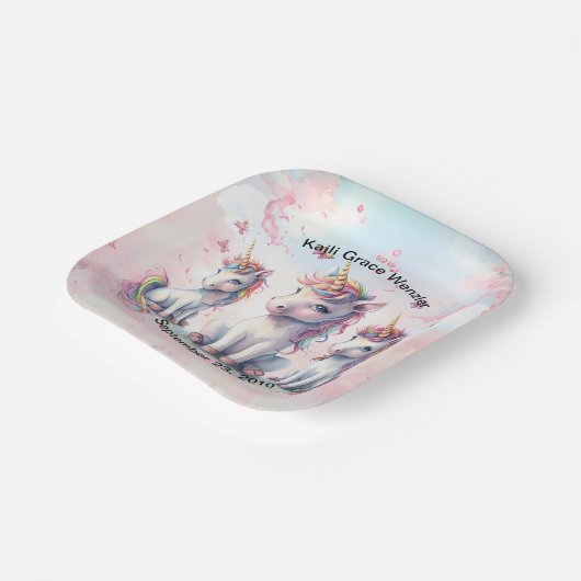Magical Unicorn Baby Shower Square Teller (Gewinkelt)