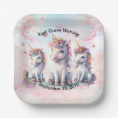 Magical Unicorn Baby Shower Square Teller (Vorderseite)
