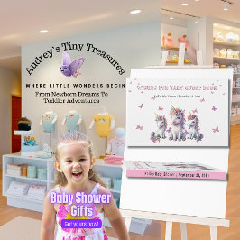 Magical Unicorn Baby Shower wünscht Gästebuch
