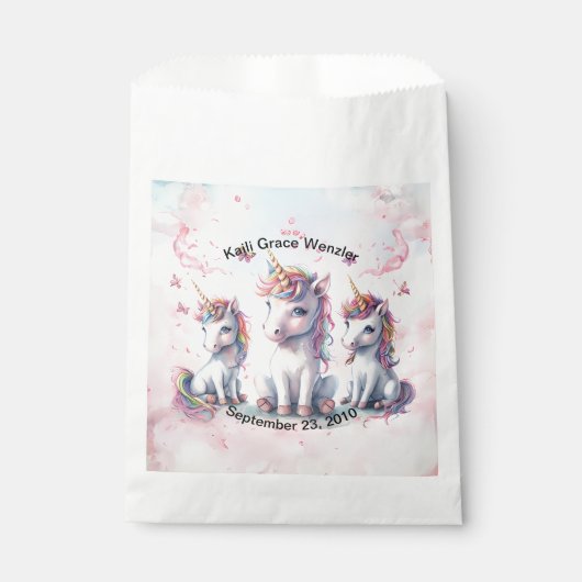 Magical Unicorn Baby Showtasche Geschenktütchen (Vorderseite)