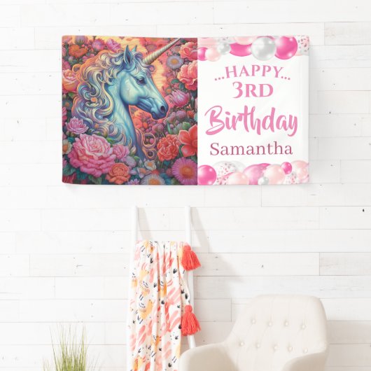Magical Unicorn Ballon Banner (Insitu)