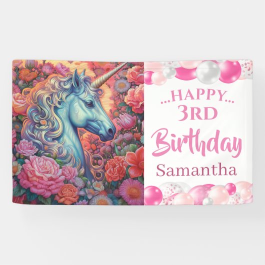 Magical Unicorn Ballon Banner (Horizontal)