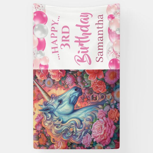 Magical Unicorn Ballon Banner (Vertikal)
