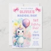 Magical Unicorn Birthday Bash für Baby Einladung (Vorderseite)