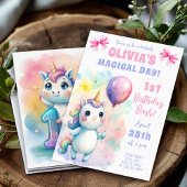 Magical Unicorn Birthday Bash für Baby Einladung