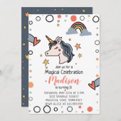 Magical Unicorn Birthday Einladung (Vorne/Hinten)