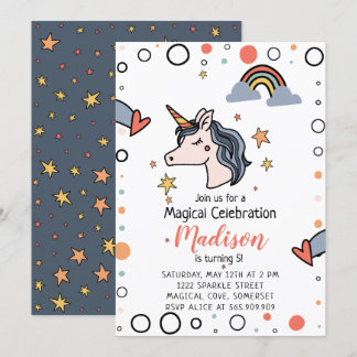 Magical Unicorn Birthday Einladung