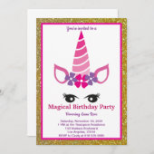 Magical Unicorn Birthday Einladung (Vorne/Hinten)