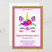 Magical Unicorn Birthday Einladung (Vorne/Hinten)