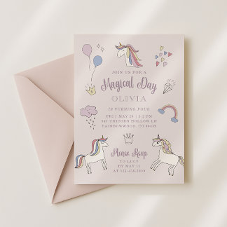 Magical Unicorn Birthday Einladung