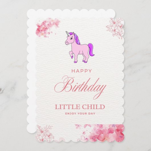 Magical Unicorn Birthday Einladung Unicorn (Vorne/Hinten)