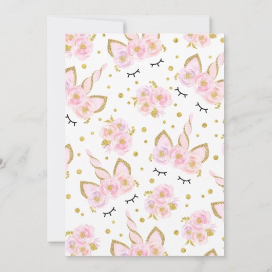 Magical Unicorn Birthday Einladung Unicorn Party (Rückseite)