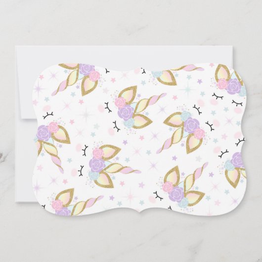 Magical Unicorn Birthday Einladung Unicorn Party (Rückseite)