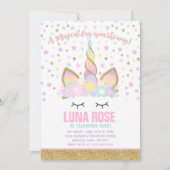 Magical Unicorn Birthday Einladung Unicorn Party (Vorderseite)