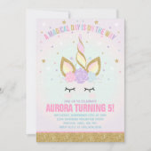 Magical Unicorn Birthday Einladung Unicorn Party (Vorderseite)