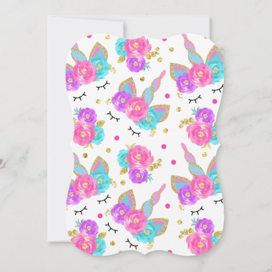 Magical Unicorn Birthday Einladung Unicorn Party (Rückseite)