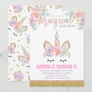 Magical Unicorn Birthday Einladung Unicorn Party
