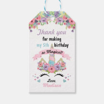 Magical Unicorn Birthday Gefallen Tags