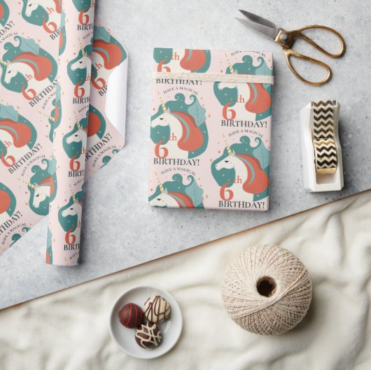 Magical Unicorn Birthday Geschenkpapier (Kunsthandwerk)