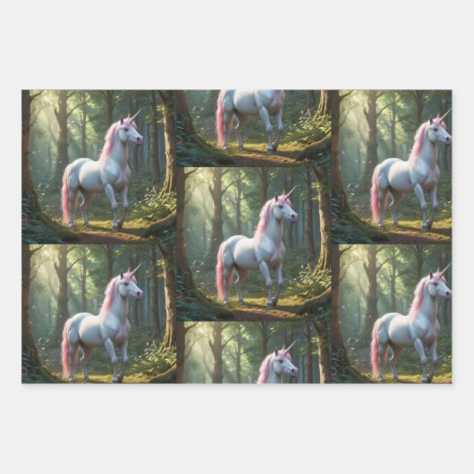 Magical Unicorn Birthday Geschenkpapier Set (Vorderseite)