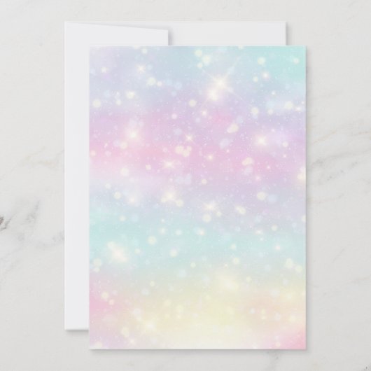 Magical Unicorn Birthday Girl Party Einladung (Rückseite)