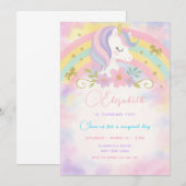 Magical Unicorn Birthday Inlusion Einladung (Vorne/Hinten)
