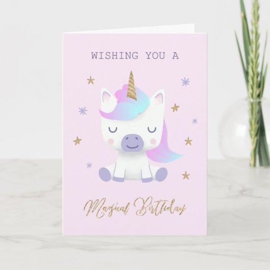 Magical Unicorn Birthday Karte (Vorderseite)