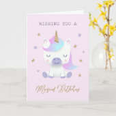 Magical Unicorn Birthday Karte (Gelbe Blume)