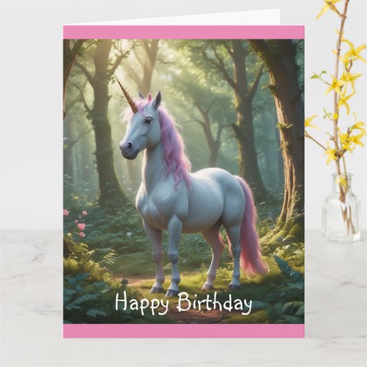 Magical Unicorn Birthday Karte (Gelbe Blume)
