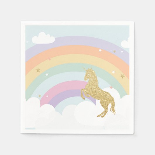 Magical Unicorn Birthday Napkins Serviette (Vorderseite)
