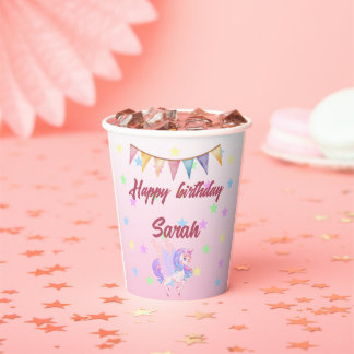 Magical Unicorn Birthday Paper Cups Pappbecher
