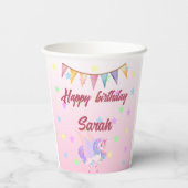 Magical Unicorn Birthday Paper Cups Pappbecher (Rückseite)