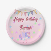 Magical Unicorn Birthday Paper Plate Pappteller (Vorderseite)