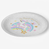 Magical Unicorn Birthday Pappteller (Schrägansicht)