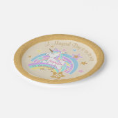 Magical Unicorn Birthday Pappteller (Schrägansicht)