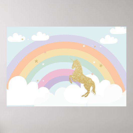 MAGICAL UNICORN BIRTHDAY PARTY BACKDROP POSTER (Vorne)