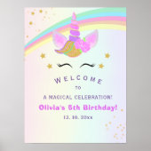Magical Unicorn Birthday Party for Girl Poster (Vorne)