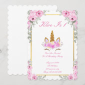 MAGICAL UNICORN BIRTHDAY PARTY INVITATION EINLADUNG (Vorne/Hinten)