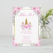 MAGICAL UNICORN BIRTHDAY PARTY INVITATION EINLADUNG (Stehend Vorderseite)
