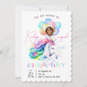 Magical Unicorn Birthday Party Invitation Einladung (Vorderseite)