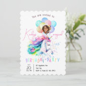 Magical Unicorn Birthday Party Invitation Einladung (Stehend Vorderseite)